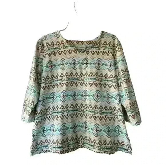 Alfred Dunner Multi-Color Top with Beadwork Size L - Picture 1 of 4